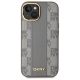 3. Etui DKNY Leather Checkered Mono Pattern MagSafe na iPhone 15 Plus - beżowe
