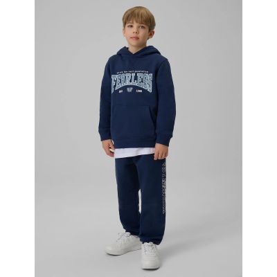 3. Bluza dresowa regular z kapturem chłopięca 4F 4FJRSS26TSWSM2637-31S