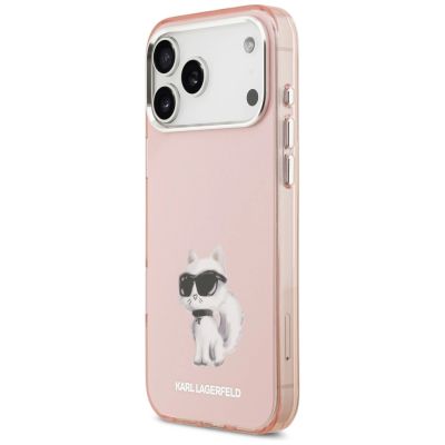 2. Etui Karl Lagerfeld IML Aquarelle Choupette & Logo MagSafe na iPhone 17 Pro - różowe