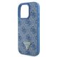 6. Etui Guess Leather Metal Logo Strass Crossbody na iPhone 16 Pro Max - niebieskie
