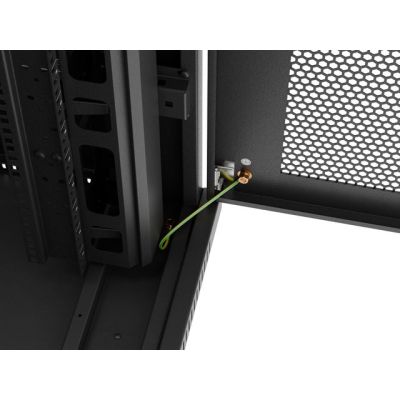 13. Szafa instalacyjna rack stojąca 19" 37U 800X800 czarna drzwi perforowane LCD Lanberg (Flat Pack)