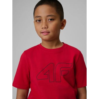 3. T-shirt regular z nadrukiem chłopięcy 4F 4FJRSS26TTSHM3599-10S