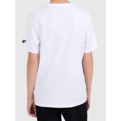 2. T-shirt gładki bawełniany chłopięcy 4F 4FJWMM00TTSHM2330-10S