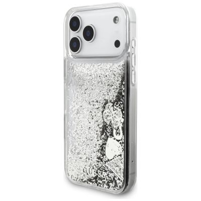 2. Etui Guess Liq. Glitter Charms na iPhone 17 Pro - srebrne