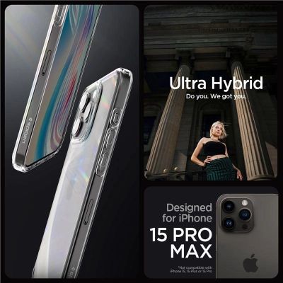 3. Etui Spigen Crystal Hybrid na iPhone 15 Pro Max - przezroczyste