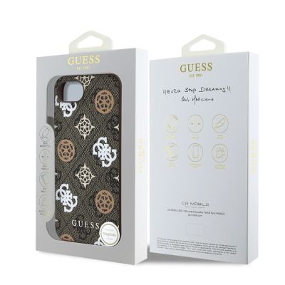 8. Etui Guess PU 4G Peony z MagSafe na iPhone 16e - brązowe