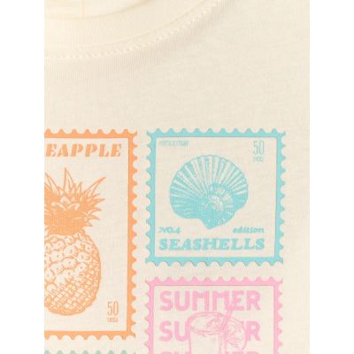 6. T-shirt regular z nadrukiem dziewczęcy 4F 4FJRAW26TTSHF4325-11S