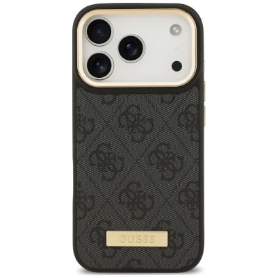 3. Etui Guess 4G Logo Plate MagSafe na iPhone 18 Pro / 17 Pro - czarne