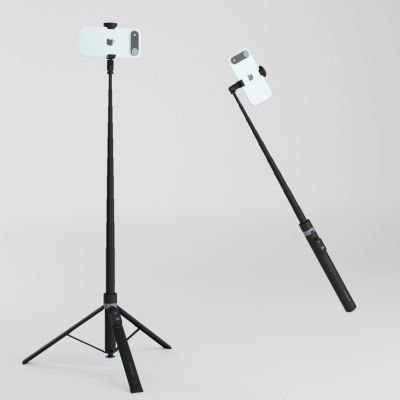 8. Premium selfie stick Wozinsky WRZP1 z automatycznie rozkładanymi nóżkami, funkcja statywu, 1,7m - czarny