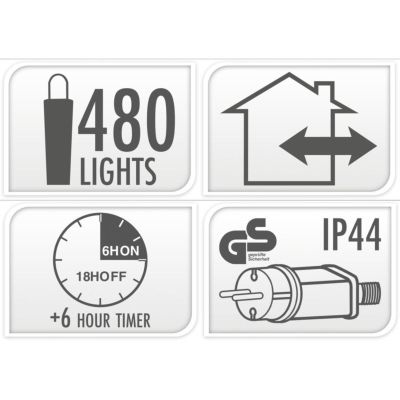 2. LAMPKI CHOINKOWE ŁAŃCUCH ŚWIETLNY 480LED TIMER MULTIKOLOR MACARON