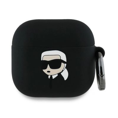 Etui Karl Lagerfeld Silicone Karl Head 3D na AirPods 4 - czarne