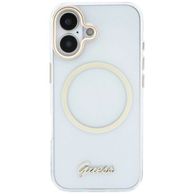 3. Etui Guess IML Script Metal MagSafe na iPhone 17 - przezroczyste