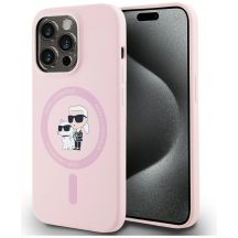 Etui Karl Lagerfeld Silicone Karl&Choupette MagSafe na iPhone 14 Pro Max - różowe