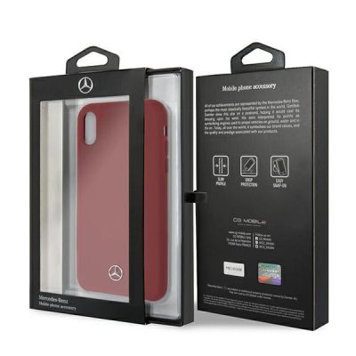 7. Etui Mercedes Silicone Line na iPhone Xr - czerwone