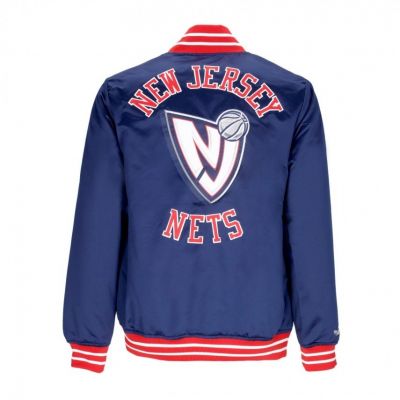 2. Kurtka Mitchell & Ness NBA Heavyweight Satin Jacket New Jersey Nets OJBF3413-NJNYYPPPNAVY