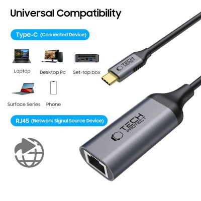 2. Adapter Tech-Protect UltraBoost USB-C do Ethernet RJ45 1000Mbps - czarny