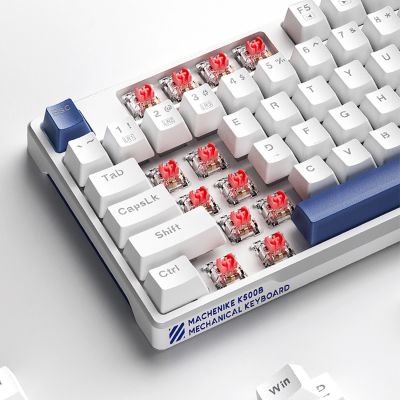 11. Klawiatura gamingowa Machenike K500B-B87 przewodowa mechaniczna podświetlana Red Switch - biała