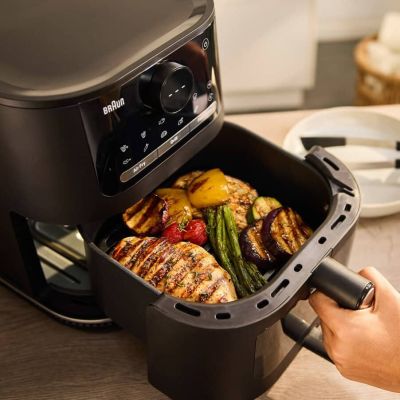 5. Braun HF 5075 Pojedyńczy Autonomiczny 2000 W Frytkownica na gorące powietrze Czarny, Szary