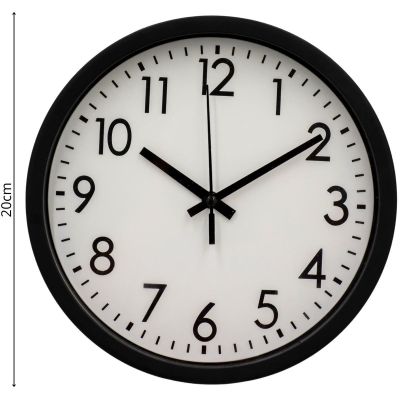 7. ZEGAR ŚCIENNY PP 20CM CZARNY