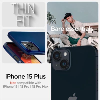 2. Etui Spigen Thin Fit na iPhone 15 Plus - niebieskie