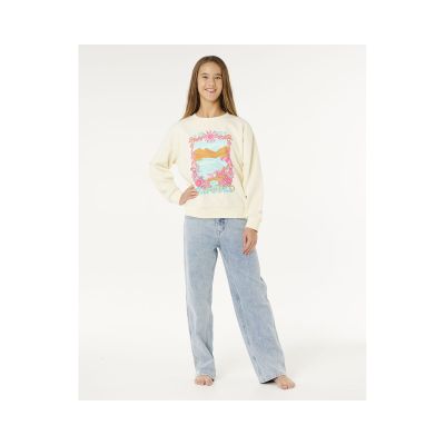 4. Bluza dziewczęca RIP CURL Sunshine Squad Crew-Girl biała