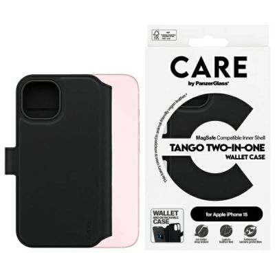 Etui CARE by PanzerGlass Feature Tango 2w1 Wallet MagSafe na iPhone 15 - czarne