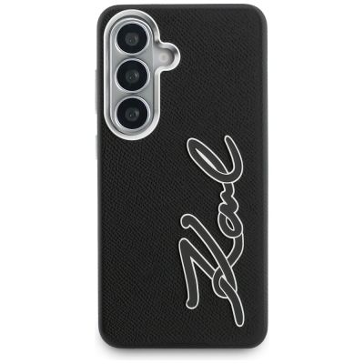 3. Etui Karl Lagerfeld Grained Signature Metal Resin Logo na Samsung Galaxy S26 - czarne