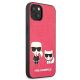4. Etui Karl Lagerfeld Ikonik Karl&Choupette na iPhone 13 mini - fuksjowe
