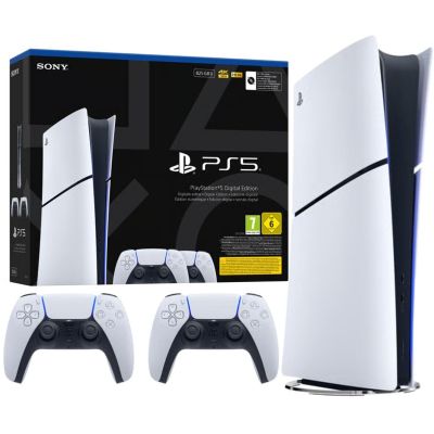 17. Konsola SONY PS5 Digital 825GB + 2 kontrolery DS5