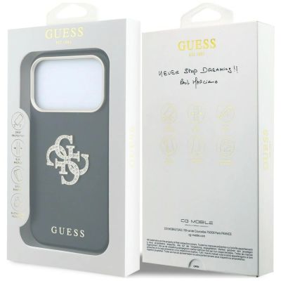 8. Etui Guess Smooth & Big Strass Logo na iPhone 18 Pro / 17 Pro - czarne