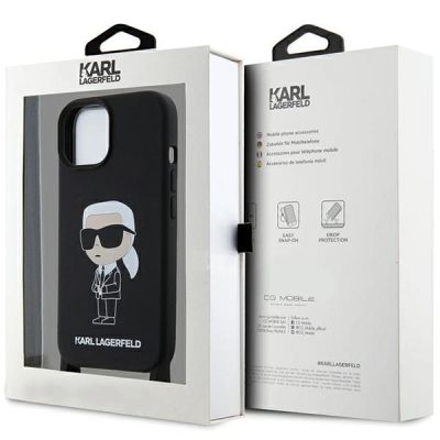 7. Etui Karl Lagerfeld Crossbody Silicone Ikonik do iPhone 15 - czarne