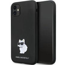 Etui Karl Lagerfeld Silicone Choupette Metal Pin na iPhone 11 / Xr - czarne