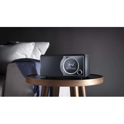 5. Osobisty cyfrowy czarny radio Sharp DR-450, stal nierdzewna