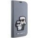 5. Etui Karl Lagerfeld Saffiano Karl&Choupette na iPhone 14 Pro Max - srebrne