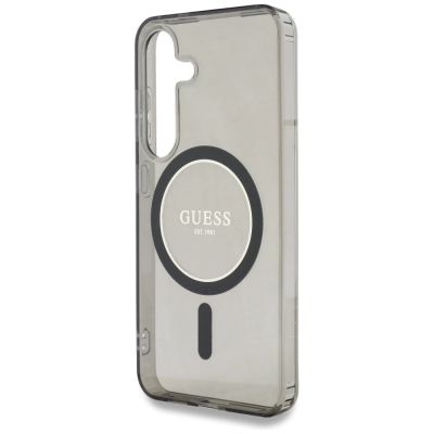 6. Etui Guess Glitter Circle Classic Logo MagSafe do Samsung Galaxy S25 czarny