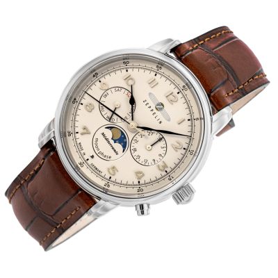 2. Zegarek Męski ZEPPELIN LZ121 Mediterranee Moonphase 9636-5 + BOX