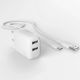 4. Ładowarka sieciowa Puro PROLITE 10W 2x USB-A + kabel USB-A - USB-C 1.2m - biała
