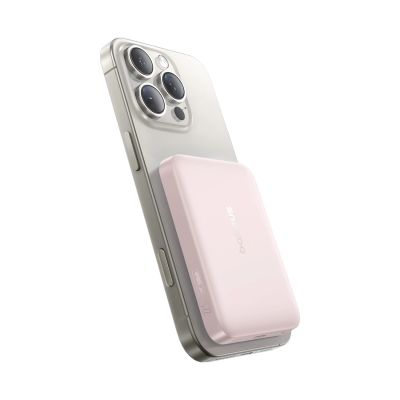 3. Powerbank Baseus EnerFill FM11 Ultra-Mini 10000mAh 22,5W indukcyjny kompatybilny z MagSafe z białym kablem Basus Simple USB-C 20V/3A 0,3m - różowy