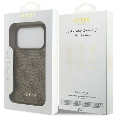 8. Etui Guess 4G Classic na iPhone 17 Pro - brązowe