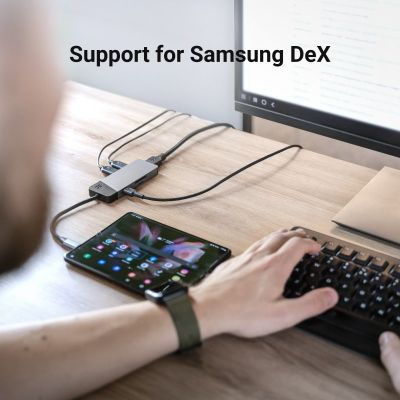 16. GREEN CELL HUB USB-C ADAPTER GC CONNECT 7W1 (3XUSB 3.1, HDMI 4K 60HZ, USB-C PD 85W, MICROSD/SD)