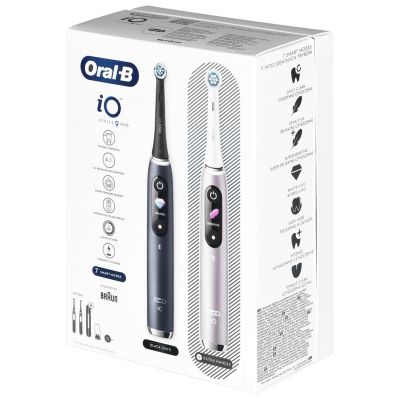 2. Braun Oral-B szczoteczka elektryczna iO 9N zestaw DUO BLACK ONYX & ROSE QUARTZ