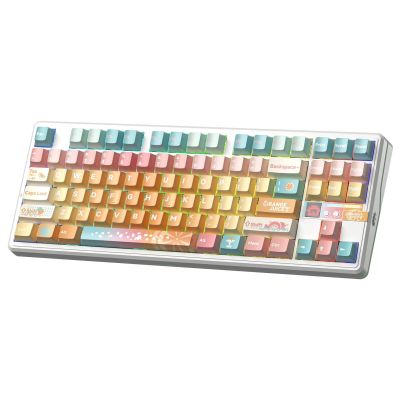 3. Klawiatura gasket F87Pro V2 Orange Soda Kailh Meteorite Ice Cream switch RGB AULA