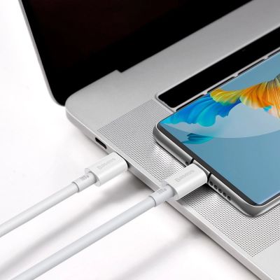 10. Kabel Baseus CATYS-C02 USB-C - USB-C PD QC FCP 100W 5A 2m - biały