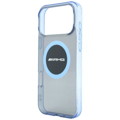 6. Etui Mercedes AMG IML Transparent Bicolor Block MagSafe na iPhone 18 Pro Max / 17 Pro Max - czarno-niebieskie