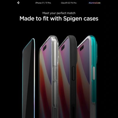 12. Szkło hartowane Spigen Glas.TR EZ Fit Pro na iPhone 16 Pro / 17 / 17 Pro - przezroczyste