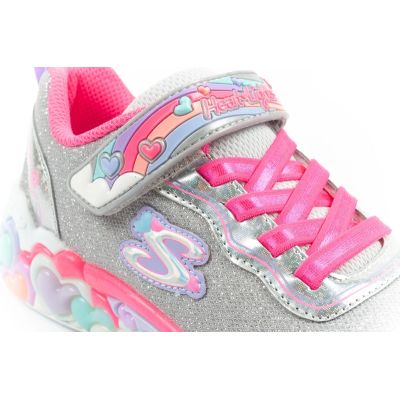 6. Skechers S Lights LED buty sportowe dziecięce dla dziewczynki na rzep szare