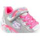 6. Skechers S Lights LED buty sportowe dziecięce dla dziewczynki na rzep szare