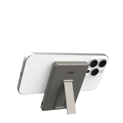 16. Powerbank UAG Ultra Slim 5K - powerbank 5000 mAh z podstawką, ładowanie bezprzewodowe 10W, kompatybilny z MagSafe, kabel w zestawie (titanium)