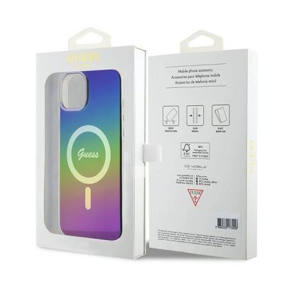 8. Etui Guess IML Iridescent MagSafe na iPhone 15 / 14 / 13 6.1" - multikolor