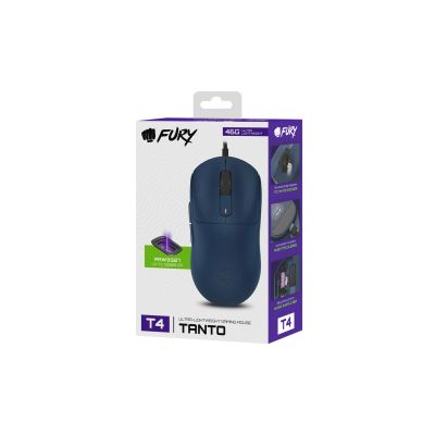 3. Mysz dla graczy Fury Tanto T4 12000DPI RGB granatowa gamingowa przewodowa